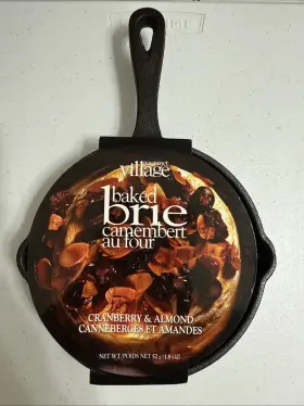 Gourmet Du Village 772291029885 Baked 5.5 Inch Brie Cheese Cast Iron Skillet And Cranberry Almonds
