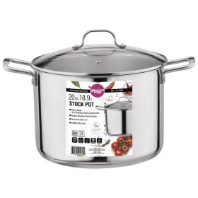 B08t8jyl34 Gourmet Edge 20-quart Stock Pot - Stainless Steel Soup Pots Lid As Dishwasher