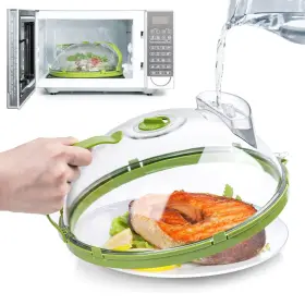Gracenal 768619712393 Microwave Cover For Food Clear Splatter With Water Steamer A