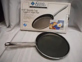 768652 Grand Gourmet 10 Inch Hard Anodized Nonstick Dupont Teflon Egg Crepe Pan Nib