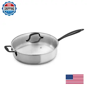 B09bfsm4r4 Grandties Tri-ply Stainless Steel Saute Pan Induction Cookware 5 Quart 12 Inch