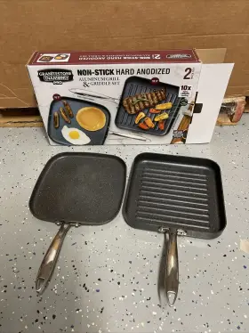7925 Granite Stone Diamond Granitestone Pro 2pc Hard-anodized Nonstick Grill Griddle Pan Set