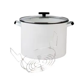 323201 Granite Ware Ceramic Over Steel Canner 21 Quart White