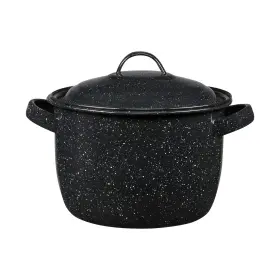 38722 Granite Ware 4-quart Bean Pot - Porcelain Enamel On Steel Speckled Black