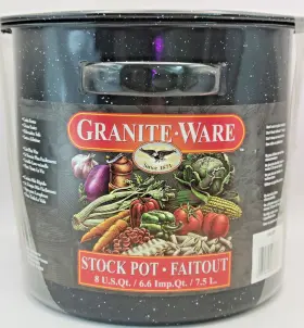 6137 Granite Ware Granite-ware 8 Quart Stock Pot Model - New