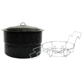 Granite Ware 735343276286 Water Bath Canner With Collapsible Jar Rack 33 Quarts - Durable