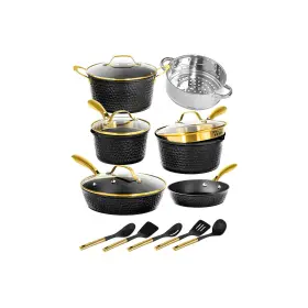 Granitestone 080313090936 Charleston Collection Hammered 15-pc. Non-stick Cookware Set