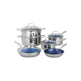 Granitestone 666945569523 Stainless Steel Blue 10-pc. Cookware Set - One Size