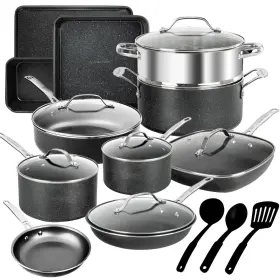 8240 Granitestone Diamond Pots And Pans 20 Pcs Cookware Bakeware Cooking Set