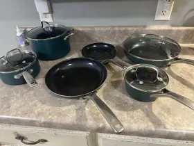 Cc002319-001-2 Green Diamond Cookware Enhanced Ceramic Nonstick . Set Of 6