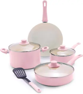 Greenlife 885837047509 Soft Grip 8 Piece Cookware Set Non-toxic Pfas-free Ceramic Nonstick