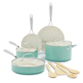Greenlife 895156696841 Artisan Healthy Ceramic Nonstick 12 Piece Cookware Pots And Pans Set Stainles
