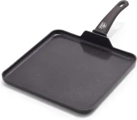 Cc000605-001 Greenlife Soft Grip Diamond Healthy Ceramic 11 Inch Griddle Pan Black