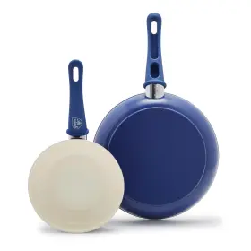 Cc002382-001 Greenlife Non Stick Fry Pan Set 7 Inch And 10 Frying Skillet Navy Blue