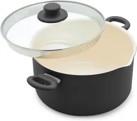 Cc007995-001 Greenlife 6 Quart Ceramic Nonstick Stockpot With Glass Straining Lid Pfas-free Dis