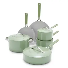 Cc008531-001 Greenlife 10-piece Nonstick Ceramic Cookware Set Lightweight Healthy Pfas-fr