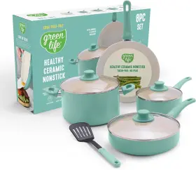 Cc008534-001 Greenlife 8 Piece Ceramic Nonstick Pots And Pans Set Induction Suitable Cookwar