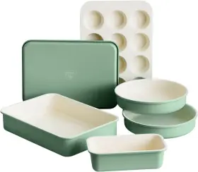 Cc009893-001 Greenlife 6 Piece Nonstick Bakeware Set Non-toxic Sage