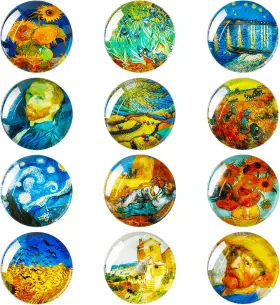 Cw000531-002 Greenlife Strong Magnets Refrigerator Fridge Round Glass Magnet Cute Decor