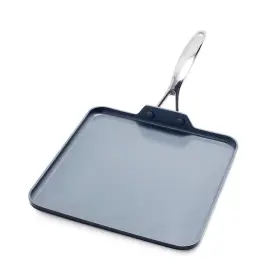 86482936 Greenpan Valencia Pro 11 Inch Ceramic Square Griddle Black