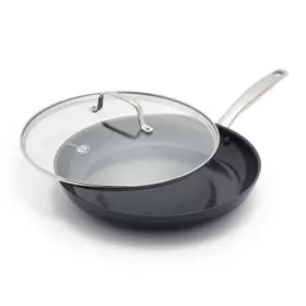 Greenpan 885837000825 Chatham Black Prime Midnight Hard Anodized Healthy Ceramic Nonstick 12 Inch Fryi
