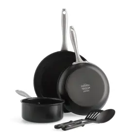 Greenpan 885837013535 Lima Midnight Hard Anodized Healthy Ceramic Nonstick 5 Piece Cookware Pots An