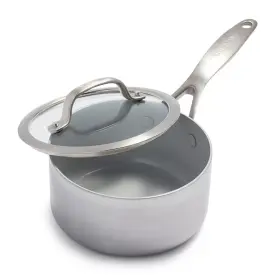 Greenpan 885837017915 Venice Pro Triply Stainless Steel Healthy Ceramic Nonstick 1.6 Quart Saucepan Pot Wi