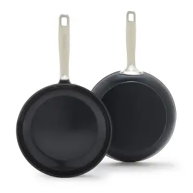 Greenpan 885837020113 Chatham Prime Midnight 8 Inch And 10 Frying Pan Set Hard Anodized Ceramic Nonsti