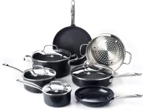 Greenpan 885837020120 Chatham Black Prime Midnight Hard Anodized Healthy Ceramic Nonstick 11