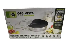 Greenpan 885837037678 Gp5 Vista 5 Ply Ss Ceramic Nonstick Quart Saut Pan With Lid - Clean