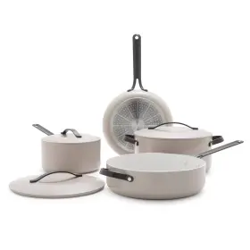 Greenpan 885837043969 7pc Gray Ceramic Cookware Set - Fry Pan Stockpot Black Steel Greenpan 885837043969 7pc Gray Ceramic Cookware Set - Fry Pan Stockpot Black Steel