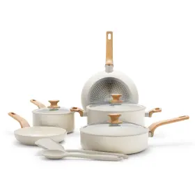 Greenpan 885837044645 Rio Essence Wood 10 Piece Cookware Pots And Pans Set Healthy Ceramic Nonstic