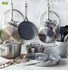 Greenpan 885837045574 Gp3 Thermolon 9g Ceramic Nonstick 14-piece Cookware Set Open Box