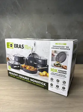 Greenpan 885837045680 Eras Ceramic Non-stick 11-piece Cookware Set Open Box