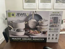 Greenpan 885837054286 Jewel Pro 11 Piece Ceramic Nonstick Cookware Set