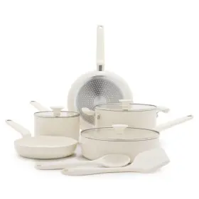 94444944 Greenpan Rio Advanced 10pc Ceramic Nonstick Cookware Set Cream