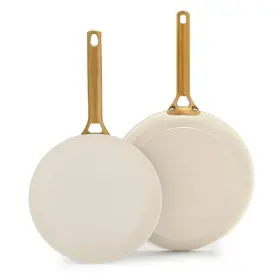 94965700 Greenpan 10 Inch And 12 Reserve Pro Ceramic Nonstick Frypan Set Cream