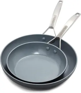 Cc000044-001 Greenpan Paris Pro Hard 10 Inch And 12 Frying Pan Skillet Set Gray