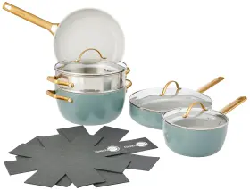 Cc002485-001 Greenpan Reserve Hard Anodized Healthy Ceramic Nonstick 10 Piece Smokey Blue