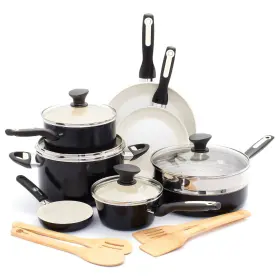 Cc002639-001 Greenpan Rio 16 Piece Cookware Pots And Pans Set Hard Anodized Healthy Ceram