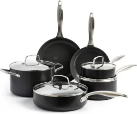 Cc004530-001 Greenpan Hard Anodized Ceramic Nonstick Cookware Pots And Pans Set 10 Pcs-black