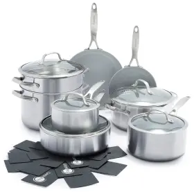 Cc005040-001 Greenpan Venice Pro Tri-ply Ceramic Nonstick 13 Piece Safe Oven Silver
