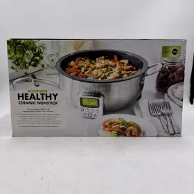 Cc005090-001 Greenpan Elite 6 Quart Electric Skillet Sear Saute And Stir-fry Cook Stainless Steel