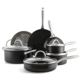 Cc005372-001 Greenpan Lima Midnight Hard Healthy Ceramic Nonstick 11 Piece Oven Safe Black