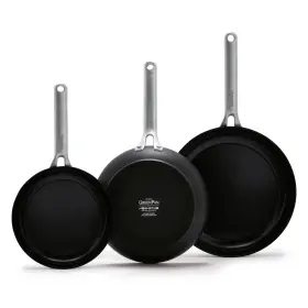 Cc006547-001 Greenpan Omega Hard Anodized Ceramic Nonstick 8 Inch 9.5 And 11 3 Piece Black