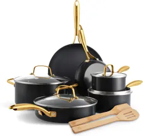 Cc006846-001 Greenpan 12 Piece Nonstick Swift Cookware Set Ceramic Pfas-free Pots&pans Black