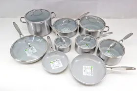 Cc007031-001 Greenpan Venice Pro Tri-ply Stainless Steel Healthy Ceramic Nonstick 16 Piece