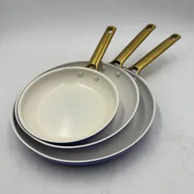 Cc007199-001 Greenpan Ceramic Nonstick 8 Inch 10 And 12 3-piece Frying Pan Skillet Periwinkle