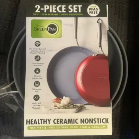 Cc007752-001 Greenpan Swift Ceramic Nonstick Frypan Pan Skillet Set 10 Inch And 12 Red
