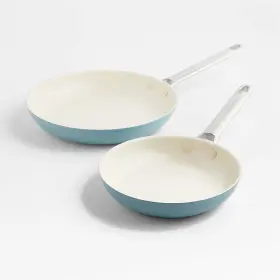 Cc007843-001 Greenpan Padova Pro Blue Haze 8 Inch And 11 Fry Pan Set Non-stick Ceramic Cookware